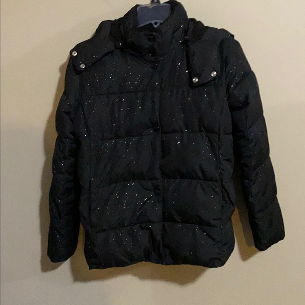 Girls Gap Black Sparkle Puffy Jacket Size XXL